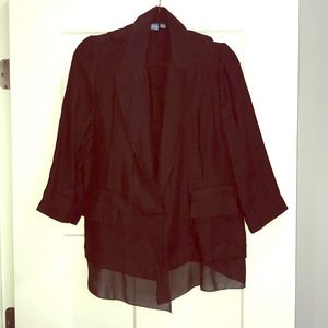 Chiffon trim blazer with one button. Vera wang